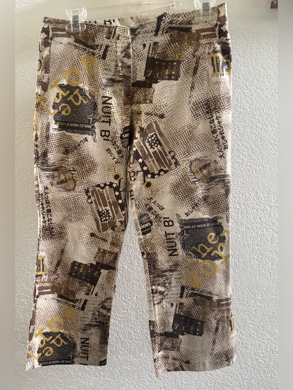 Woman’s Printed Casual Capris in Beige and Brown 7